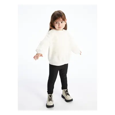 LC Waikiki Crew Neck Long Sleeve Baby Girl Sweatshirt and Tights 2-Piece Set