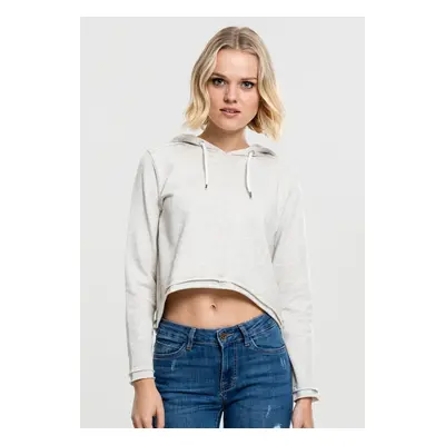 Ladies Cropped Terry Hoody šedobílá melanž