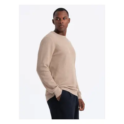 Ombre Men's mélange structured knit sweater - sand