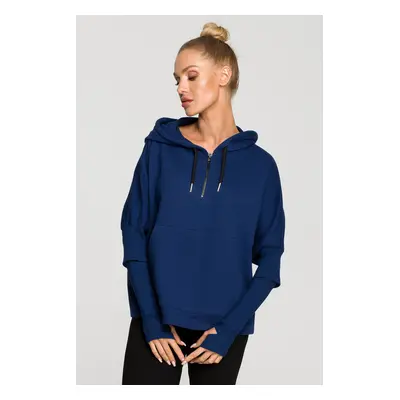 Made Of Emotion Woman's Sweatshirt M689 Navy Blue