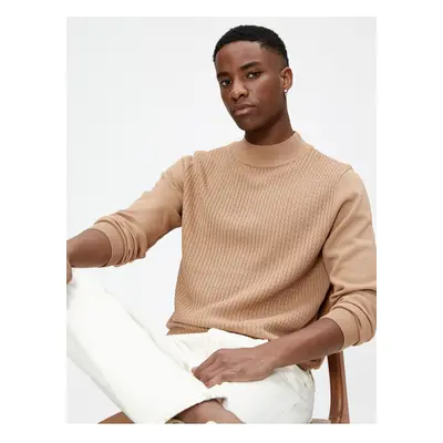 Koton Half Turtleneck Sweater Knitwear Textured Slim Fit Long Sleeve