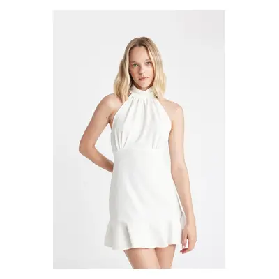 DEFACTO Halter Neck Sleeveless Mini Dress