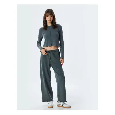 Koton Cotton Pale Effect Wide Leg Sweatpants