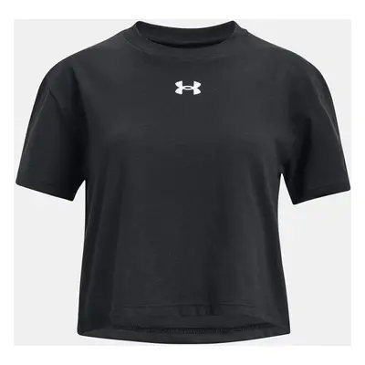 Under Armour Tričko UA CROP SPORTSTYLE LOGO SS-BLK - Holky