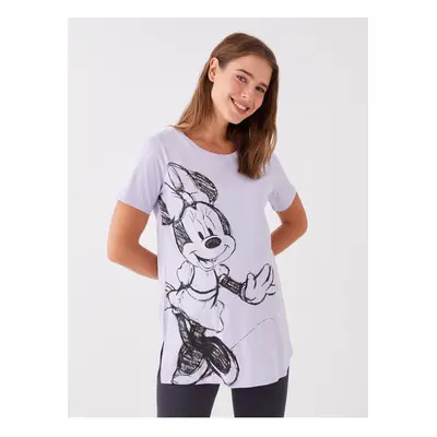 LC Waikiki Crew Neck Minnie Mouse Printed Short Sleeve Maternity T-Shirt