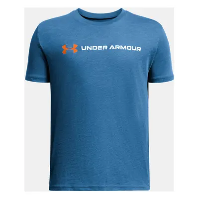 Under Armour Tričko UA B LOGO WORDMARK SS-BLU - Kluci