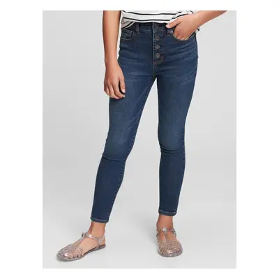 GAP Modré holčičí džíny kids high-rise distressed ankle jeggings with washwell&#153