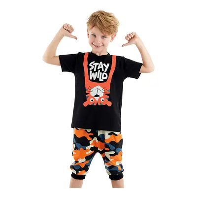 Denokids Stay Wild Boy's Summer T-shirt Capri Shorts Set