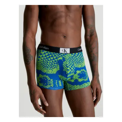 Zeleno-modré pánské vzorované boxerky Calvin Klein Underwear - Pánské