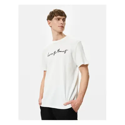 Koton 4SAM10043HK Men's Cotton T-shirt WHITE