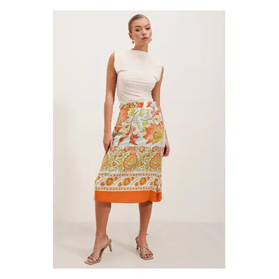 Bigdart Patterned Midi Skirt - Orange