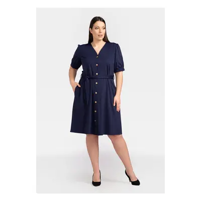 Karko Woman's Dress SB738 Navy Blue