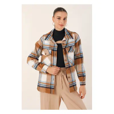 Bigdart Brodie Quality Women's Oversize Lumberjack Shirt Tan