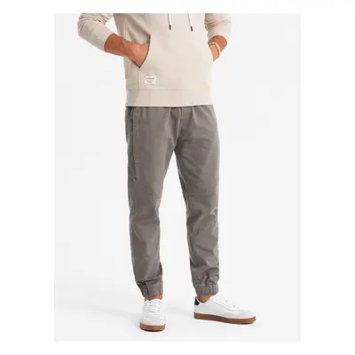 Ombre Men's knitted joggers with pleats - graphite