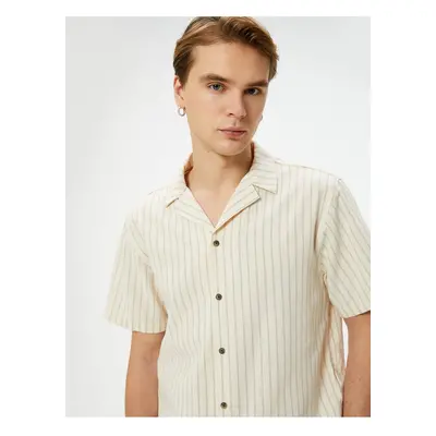 Koton Summer Shirt Short Sleeve Turn-down Collar Buttoned