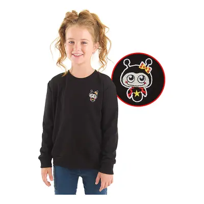 Denokids Ladybug Girl's Black Sweatshirt