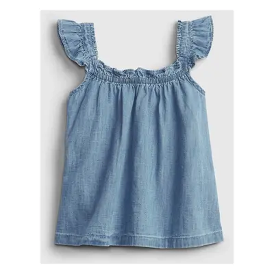 GAP Dětský top denim ruffle - Holky