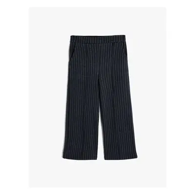 Koton Striped School Trousers Relaxed Cut Pocket Detail