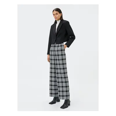 Koton Wide Leg Trousers High Waist Pocket Detailed Buttoned