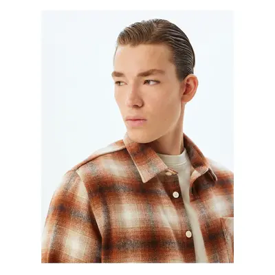 Koton Lumberjack Shirt Long Sleeve Pocket Detail