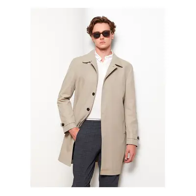 LC Waikiki Men's Standard Fit Shirt Collar Gabardine Trench Coat