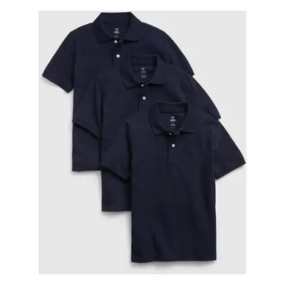 GAP Dětská polo trička uniform organic, 3ks - Kluci