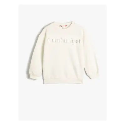 Koton Republic Printed Sweatshirt Embossed Printed Raised