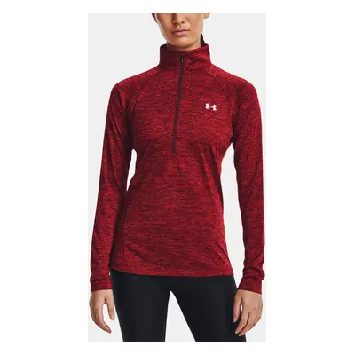 Under Armour Tričko Tech 1/2 Zip - Twist-RED - Dámské