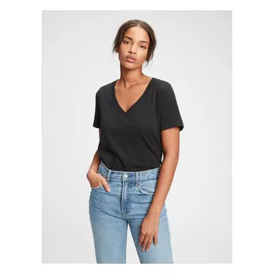 GAP Černé dámské tričko organic vintage v-neck