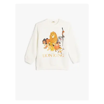 Koton The Lion King Sweatshirt Licensed Long sleeve Raised