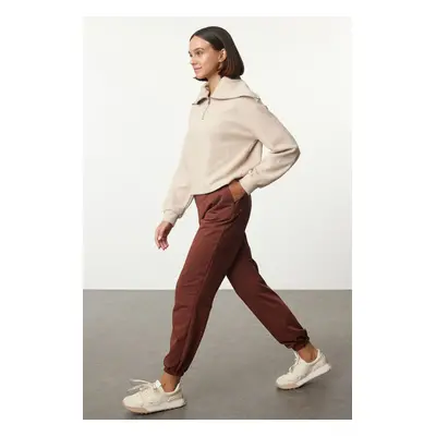 Trendyol Brown Loose Jogger Thin Knitted Sweatpants