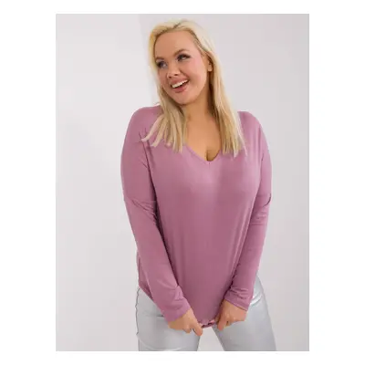 Zaprášená růžová obyčejná halenka plus size velikosti Elisa