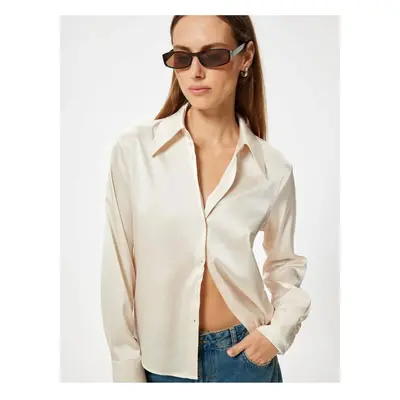 Koton Satin Shirt Long Sleeve Classic Collar