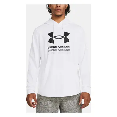 Under Armour Mikina UA Rival Terry Graphic Hood-WHT - Pánské