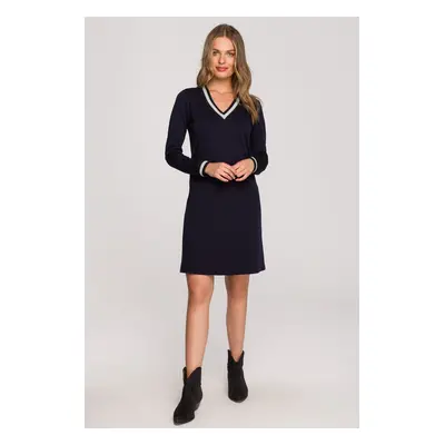 Stylove Woman's Dress S328 Navy Blue