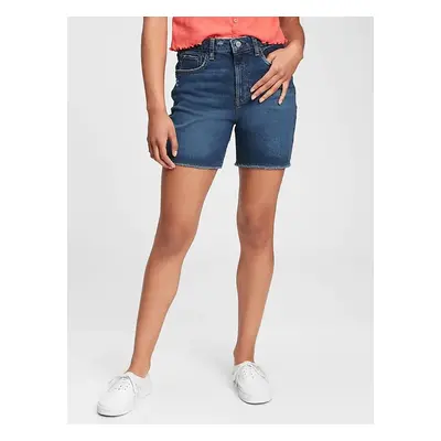 GAP Dětské kraťasy teen denim sky high rise midi shorts with Washwell - Holky