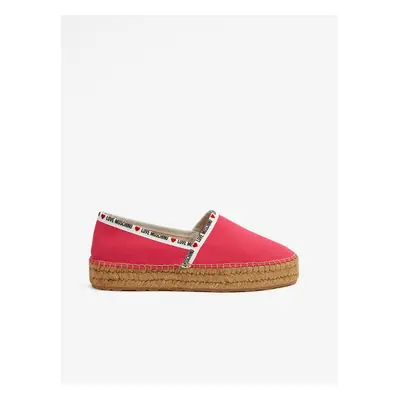 Růžové dámské espadrilky Love Moschino - Dámské