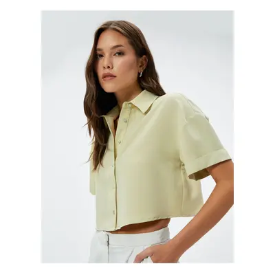 Koton Crop Shirt Short Sleeve Buttoned