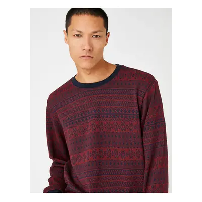 Koton Basic Jacquard Sweater Crew Neck Long Sleeve