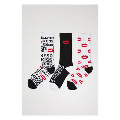 Kiss Socks 3-Pack černá/bílá/červená