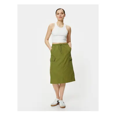 Koton Parachute Skirt with Cargo Pocket Elastic Waist with Stopper