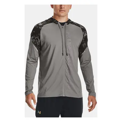 Under Armour Mikina Rush FZ Print Hoodie-GRY - Pánské