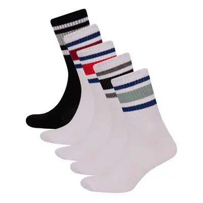 DEFACTO Men's Comfortable Elastic 5-Pack Cotton Ankle Socks