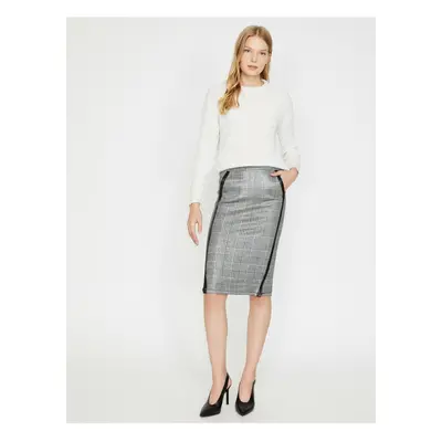 Koton Women's Checkered Pencil Skirt