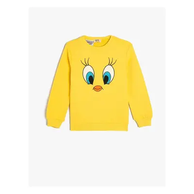 Koton Tweety Sweatshirt Licensed Crew Neck Cotton