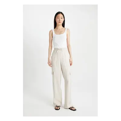 DEFACTO Wide Leg Pocket High Waist Wide Leg Long Length Trousers