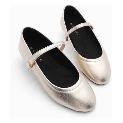 Marjin Women's Helmet Flat Shoes Mary Jane Mesve Gold