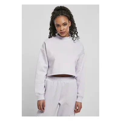 Dámský ostříhaný oversized potit High Neck Crew soft lilac