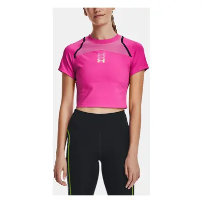 Under Armour Tričko UA Run Anywhere Crop SS-PNK - Dámské