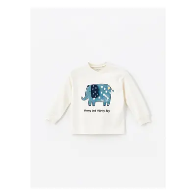 LC Waikiki Crew Neck Long Sleeve Printed Baby Boy T-Shirt